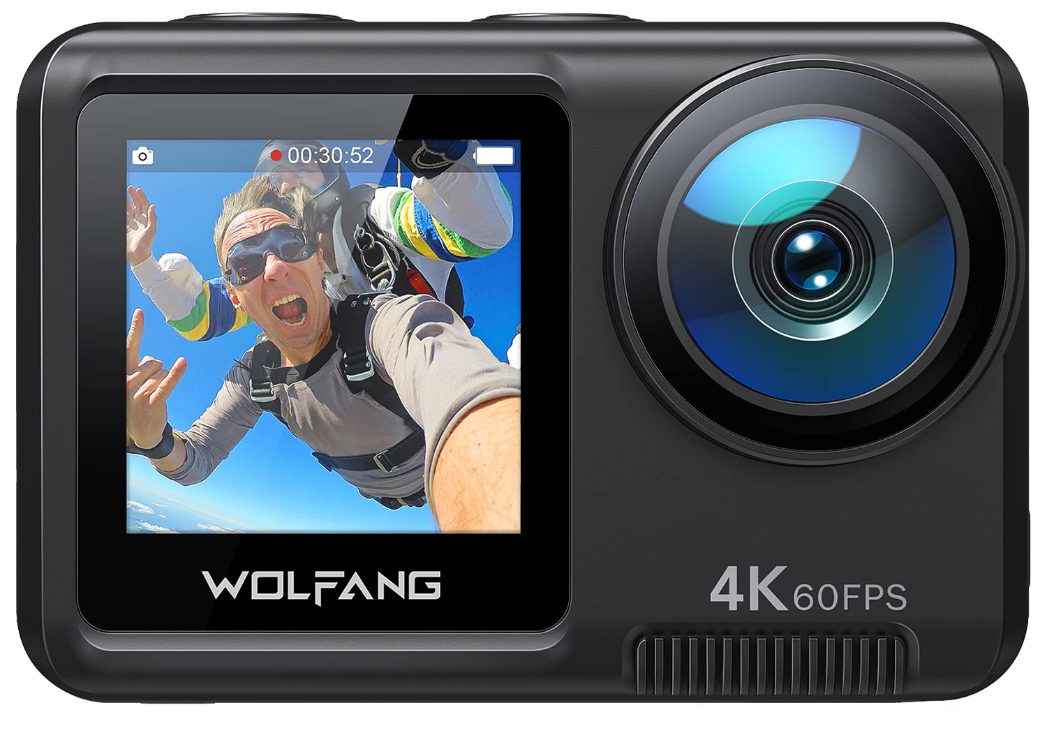 WOLFANG Dual Screen Action Cam GA200 4K 24MP WiFi EIS Anti-Shock Fotocamera 40M Subacquea Videocamera, Telecomando 2.4G, Caricabatterie, Batterie 2x1050mAh e Accessori WOLFANG Dual Screen Action Cam GA200 4K 24MP WiFi EIS Anti-Shock Fotocamera 40M Subacquea Videocamera, Telecomando 2.4G, Caricabatterie, Batterie 2x1050mAh e Accessori